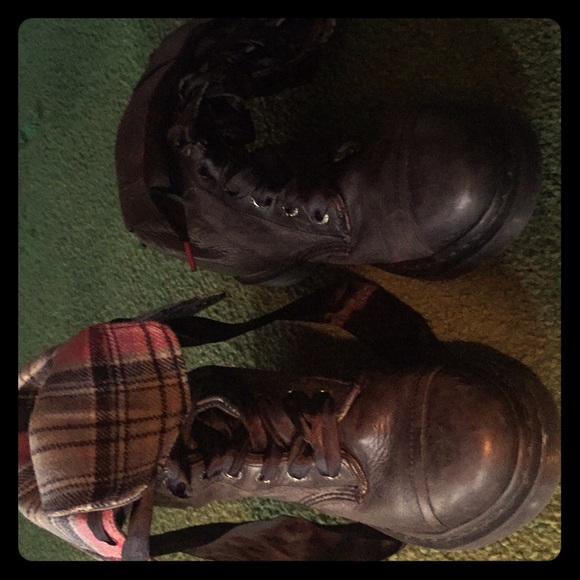 Dr. Martens Shoes - Dr Martens Black Flannel Lined Boots Women’s 8
